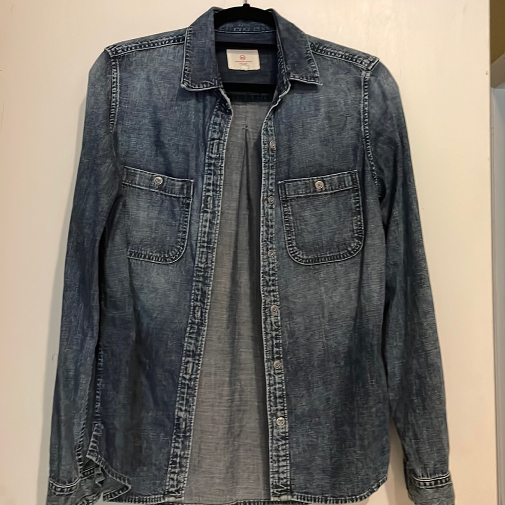 AG Adriano Goldschmied ladies dark denim shirt.  Size Medium